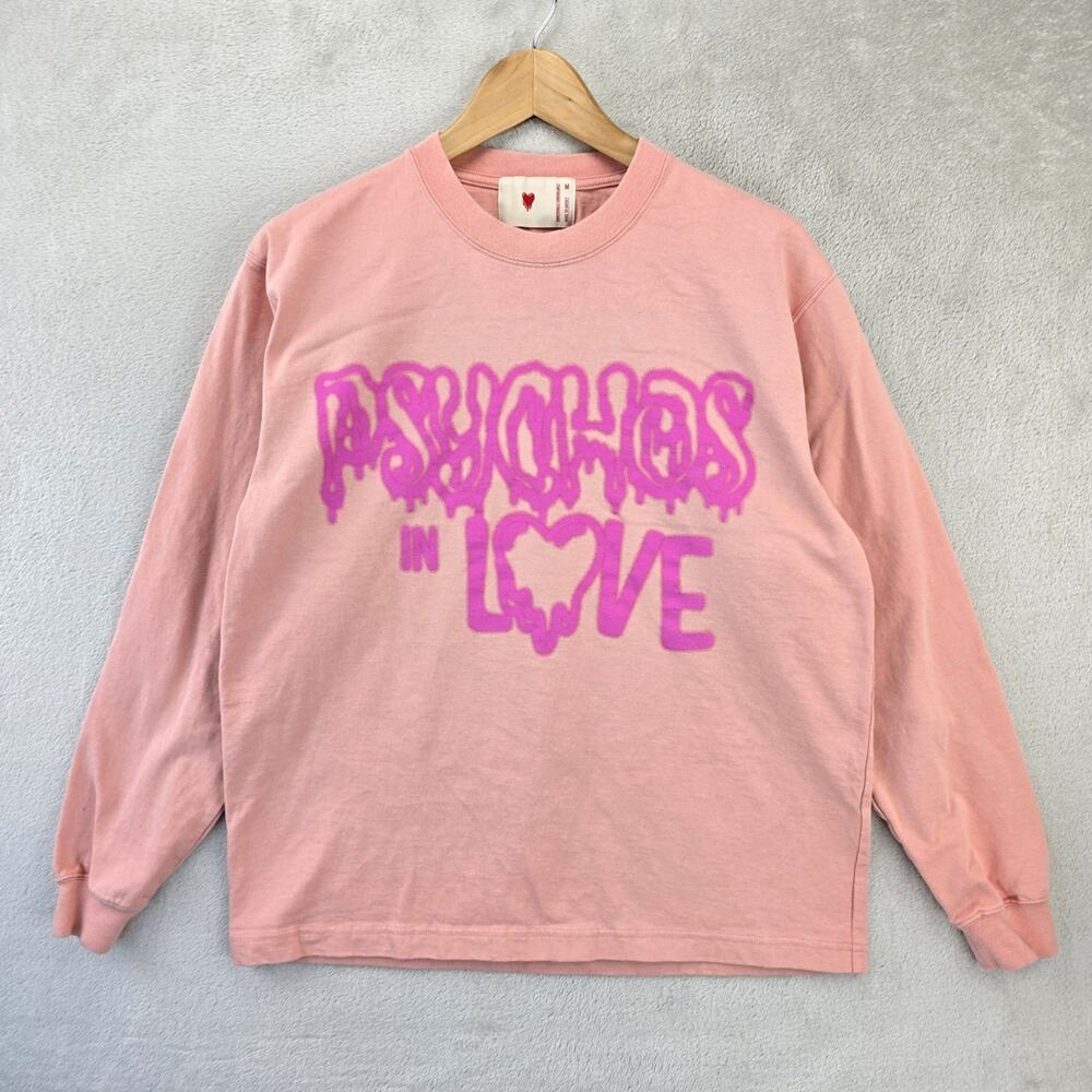 Emotionally Unavailable Long Sleeve Shirt Mens Medium Pink Psychos In Love